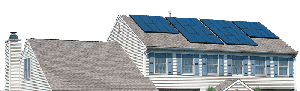 House with Installed Solar panels